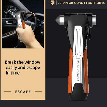 2 в 1 Multi Mini Safety Hammer Авариен автомобилен чук Стъклочупач Резачка за предпазен колан Счупен прозорец Escape Blade Инструмент Нож Инструмент