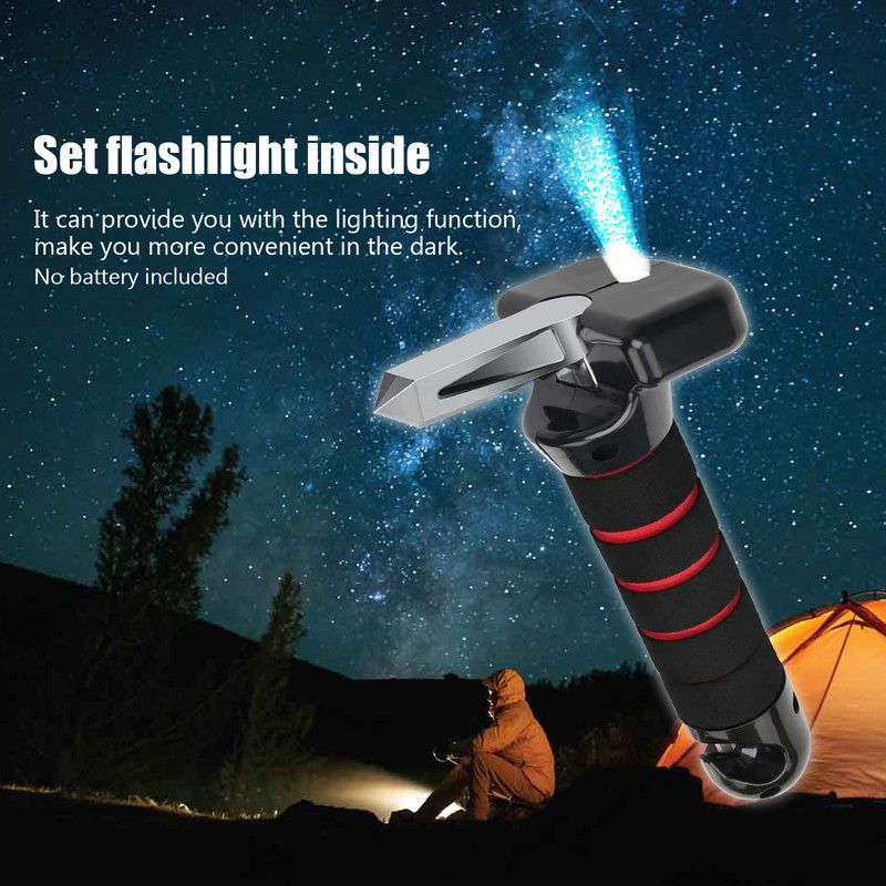 „Trys viename“ automobilio savipagalbos pabėgimo plaktukas saugos diržo pjoviklis gaisro avarinio smūgio stiklo daužiklis lazdelės rankenos pagalbinis stovas, griebtuvas