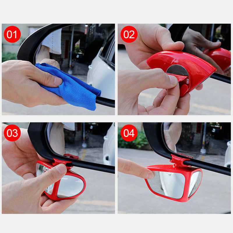 Oglindă retrovizoare pentru mașină, 2 buc HD, reglabilă la 360 de grade