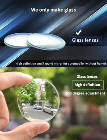 2 τμχ Καθρέπτης αυτοκινήτου HD κυρτός καθρέφτης τυφλό σημείο Αυτόματος οπισθοπορείας καθρέφτης 360 μοιρών ευρυγώνιος καθρέφτης στάθμευσης οχήματος χωρίς ζάντα