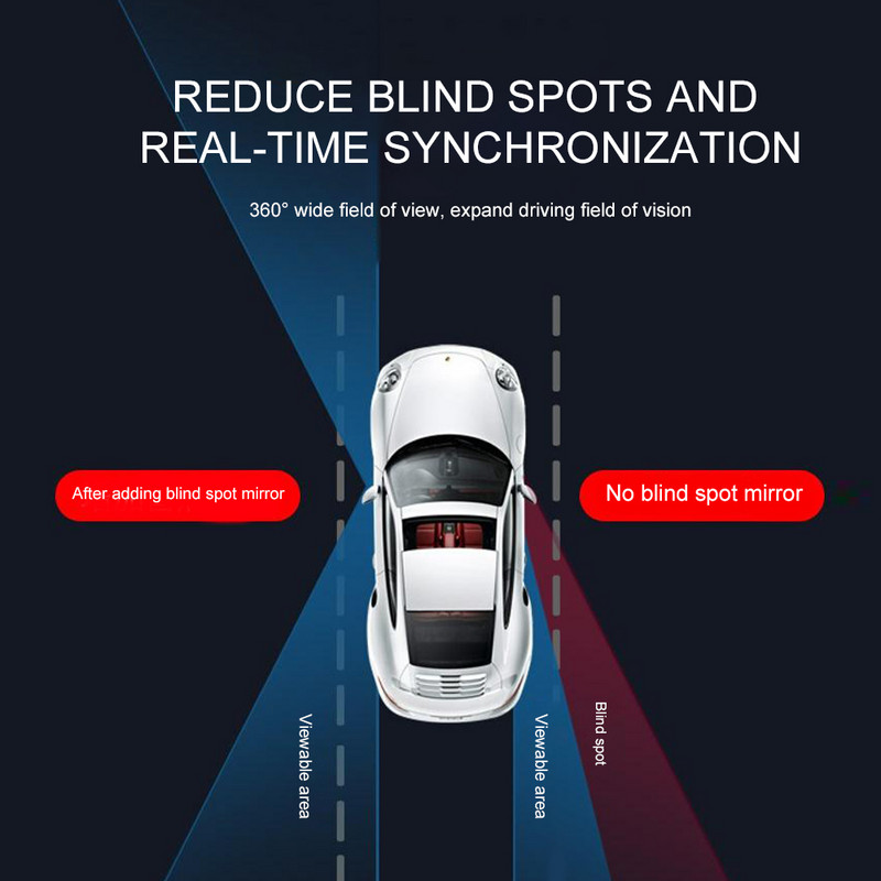 360-kraadine HD pimenurga peegli reguleeritav auto tahavaate kumer peegel auto tagurpidi lainurkse sõiduki parkimise pööratavate peeglite jaoks
