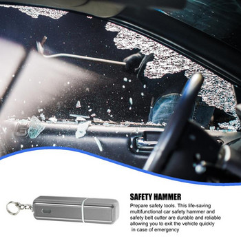 Car Escape Hammer Mini Window Breaker Car Safety Hammer 2-в-1 Животоспасяващ комплект за оцеляване с тежки точки от въглеродна стомана