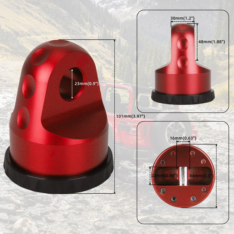 Kuka za vitlo Stalak za okove Gumeni zaštitni poklopac 22000 lb Nosivost za Jeep Wrangler ATV UTV SUV 3/8" Žica za vitlo 3/4" D-prsten