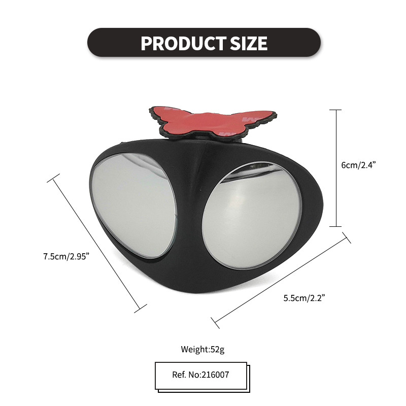 1 τεμάχιο περιστρεφόμενο 360 μοιρών 2 πλαϊνό αυτοκίνητο, τυφλό σημείο, κυρτός καθρέφτης αυτοκινήτου Εξωτερικός καθρέφτης πίσω όψης Αξεσουάρ ασφαλείας καθρέφτης στάθμευσης