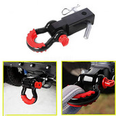 2-tollise võlli vastuvõtja taastav köidikuplokk kahe auguga pulbervärviga PUNANE haakeseadisega vastuvõtjaplokk sisaldab haaketihvti D-rõngast maasturi jaoks