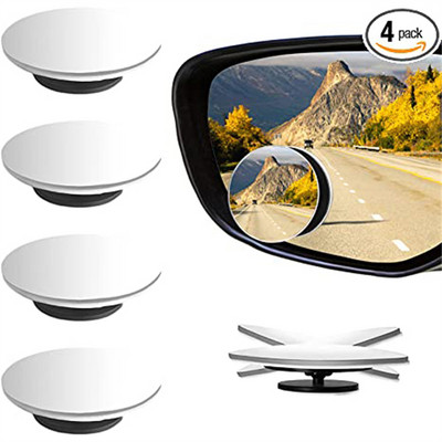 4/2/1Pcs Car Blind Spot Mirrors Adjustable Car Rearview Convex Mirror for Car Reverse Vehicle Parking Clear Blind Spot Mirror