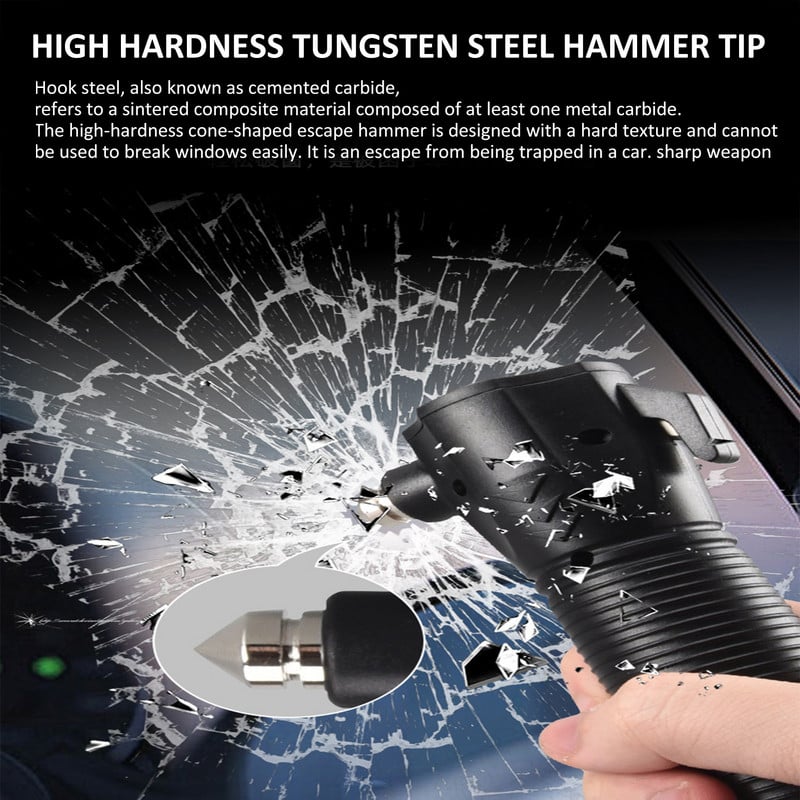 Multifunktsionaalne auto turvavasar Mitmeotstarbeline aknamurdja turvavöö lõikur kõik-ühes automaatne põgenemistööriist enesepäästmiseks