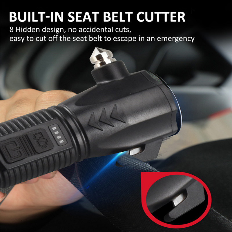 Multifunktsionaalne auto turvavasar Mitmeotstarbeline aknamurdja turvavöö lõikur kõik-ühes automaatne põgenemistööriist enesepäästmiseks