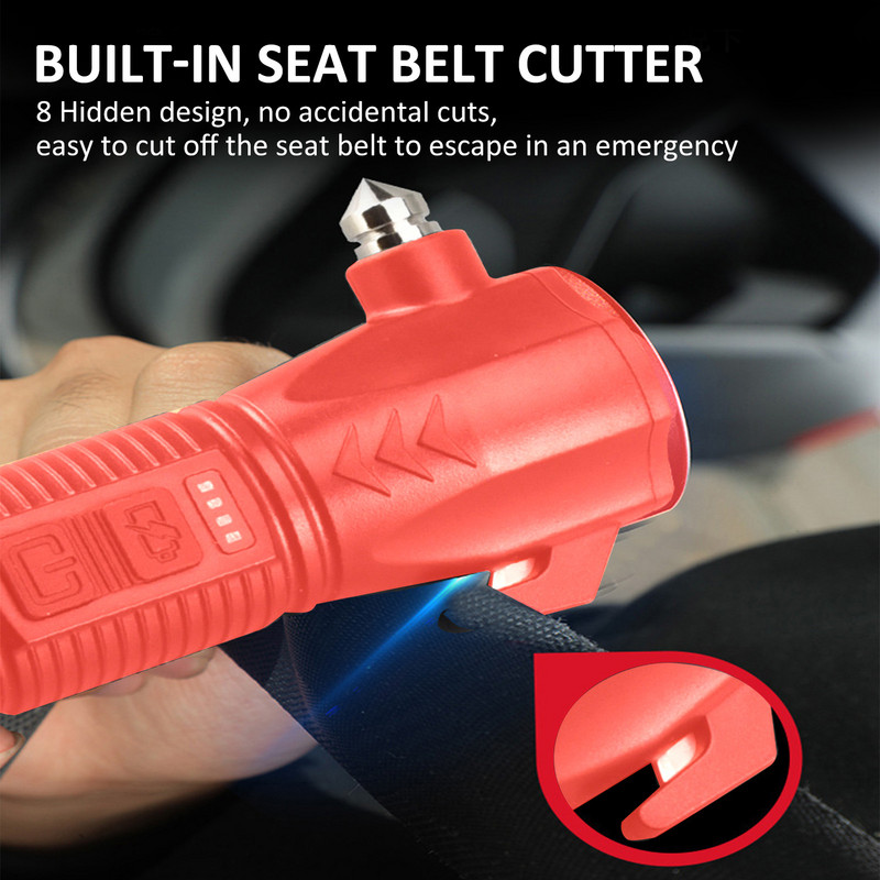 Multifunktsionaalne auto turvavasar Mitmeotstarbeline aknamurdja turvavöö lõikur kõik-ühes automaatne põgenemistööriist enesepäästmiseks