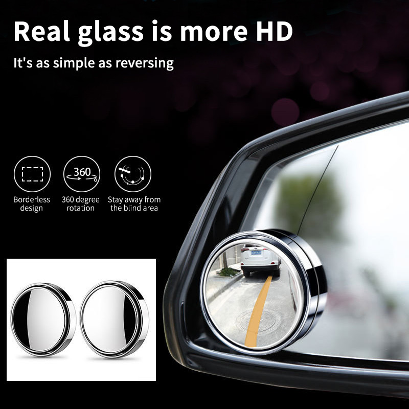 Automašīnas 360 grādu platleņķa regulējams rotācijas apaļš izliekts spogulis transportlīdzekļa atpakaļskata papildu aklās zonas spoguļi automašīnu piederumi