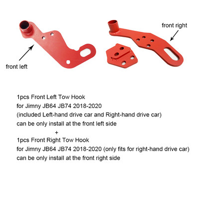 Cârlig de remorcare față stânga/dreapta sau spate cârlig de remorcare auto pentru Suzuki Jimny JB64 JB74 2018 2019 2020 Piese exterioare auto Suport cârlig de remorcare