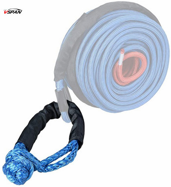 2021 Blue Synthetic Soft Shackle Recovery Ring 38.000lbs UHMWPE Rope Shackle for 4X4 ATV UTV SUV Offroad Recovery Marine Farming