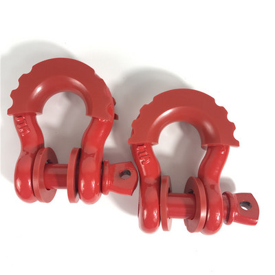 Vspan 5/8-tolline D-rõngas, punane võll, 13T purunemistugevus koos ahela isolaatori ja seibi komplektiga haakeseadme vintsi maastikusõiduki taastamiseks