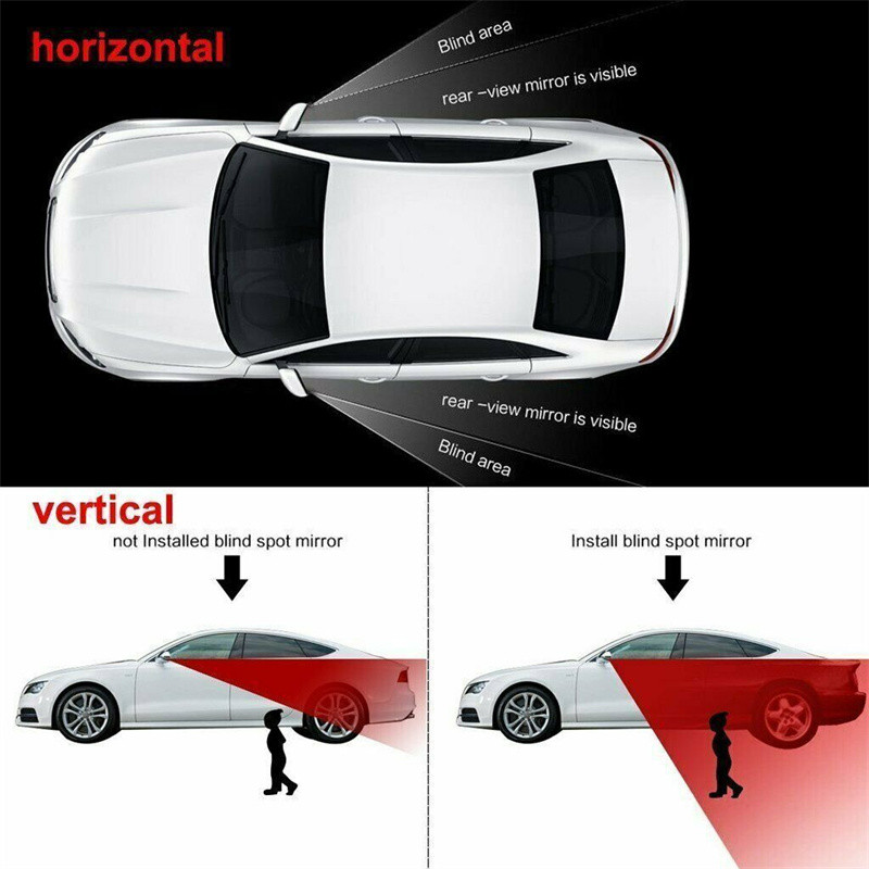 1 pereche oglindă pentru unghiul mort Oglindă cu unghi larg, oglindă retrovizoare convexă reglabilă la 360 de grade Oglindă auto pentru toate vehiculele universale
