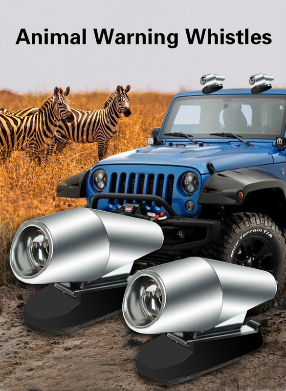 2 buc. Fluieruri de avertizare cu ultrasunete pentru animale din argint pentru automobile.