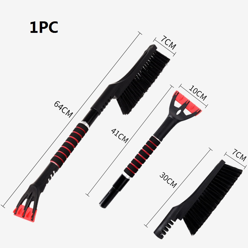 2-în-1 iarnă pentru parbriz mașină răzuitor de gheață perie de zăpadă din sticlă, extensibilă din oțel inoxidabil pentru îndepărtarea zăpezii, instrument de curățare pentru spălarea măturii