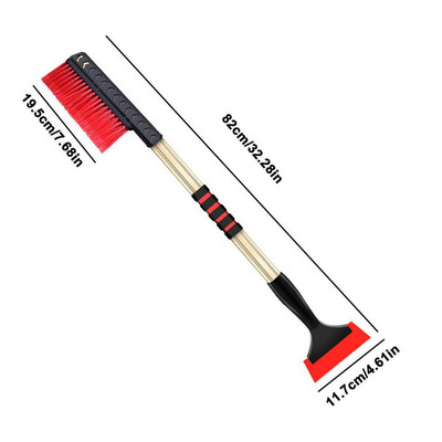 Set perie de zăpadă și racletă pentru gheață, instrument extensibil pentru îndepărtarea zăpezii pentru mașină, racletă de parbriz pentru zăpadă, gheață și îngheț, lopată multifuncțională