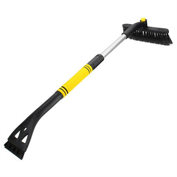 3 в 1 Универсална синьо-жълта подвижна автомобилна лопата за сняг Стъргалка за лед Разтегателна четка за почистване на прах Аксесоари за кола