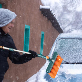 Βούρτσα χιονιού για αυτοκίνητο Τηλεσκοπική ξύστρα πάγου με βούρτσα χιονιού για παρμπρίζ αυτοκινήτου επεκτεινόμενη βούρτσα χιονιού με λαβή αφρού για φορτηγό SUV