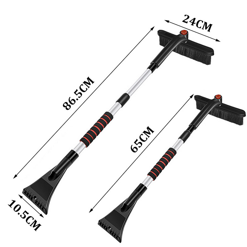 Πολυλειτουργική βούρτσα αφαίρεσης χιονιού Ξύστρα πάγου Βούρτσα καθαρισμού αυτοκινήτου Επεκτάσιμο αυτόματο φτυάρι χιονιού παρμπρίζ Εργαλεία αφαίρεσης πάγου για το χειμώνα