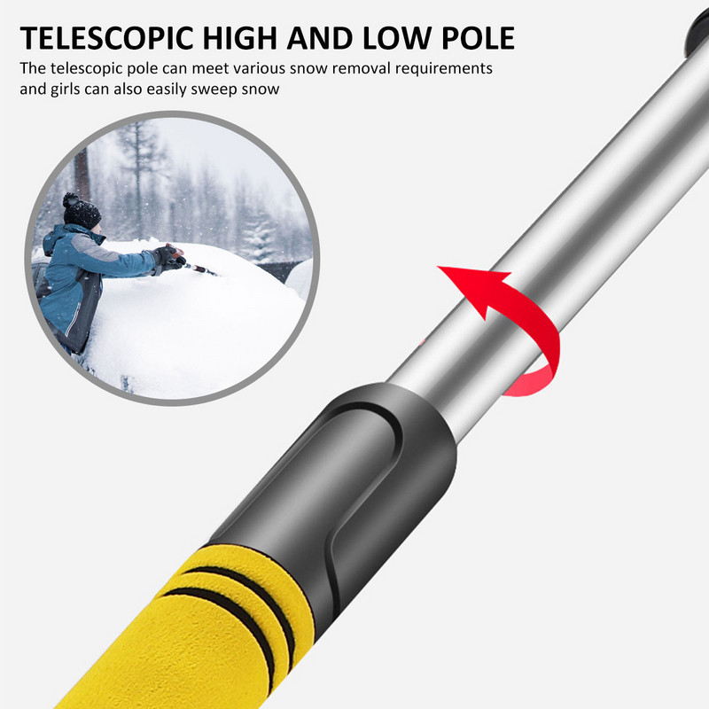 3 vienā sniega birste Ledus skrāpis automašīnas vējstikls, izvelkamais sniega lāpstas birste Izturīgs sniega noņemšanas rīks automašīnas SUV logu durvīm