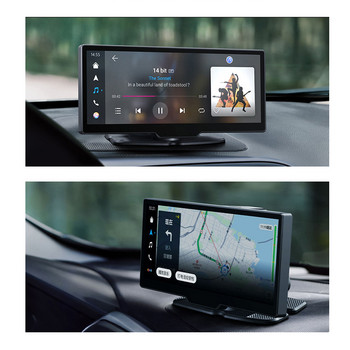 10,26-инчова камера за огледало за обратно виждане за кола 4K WiFi GPS Carplay&Android Auto Безжична и AUX кабелна връзка Navi Bluetooth рекордер