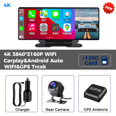 Kamera s retrovizorom za automobil od 10,26 inča 4K WiFi GPS Carplay&Android Auto Bežična&AUX žična veza Navi Bluetooth snimač