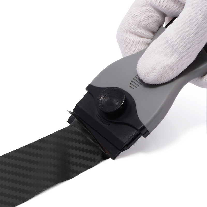 EHDIS Autocolant de nuanță pentru geamuri de mașină Racletă pentru curățarea gheții Racletă Film din fibră de carbon Decal Adeziv Instrument de îndepărtare a zăpezii Accesorii de uz casnic