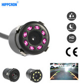 Κάμερα οπισθοπορείας Hippcron Rearview Car Infrared Night Vision 8LED Car Reversing Auto Parking Monitor CCD αδιάβροχο βίντεο HD