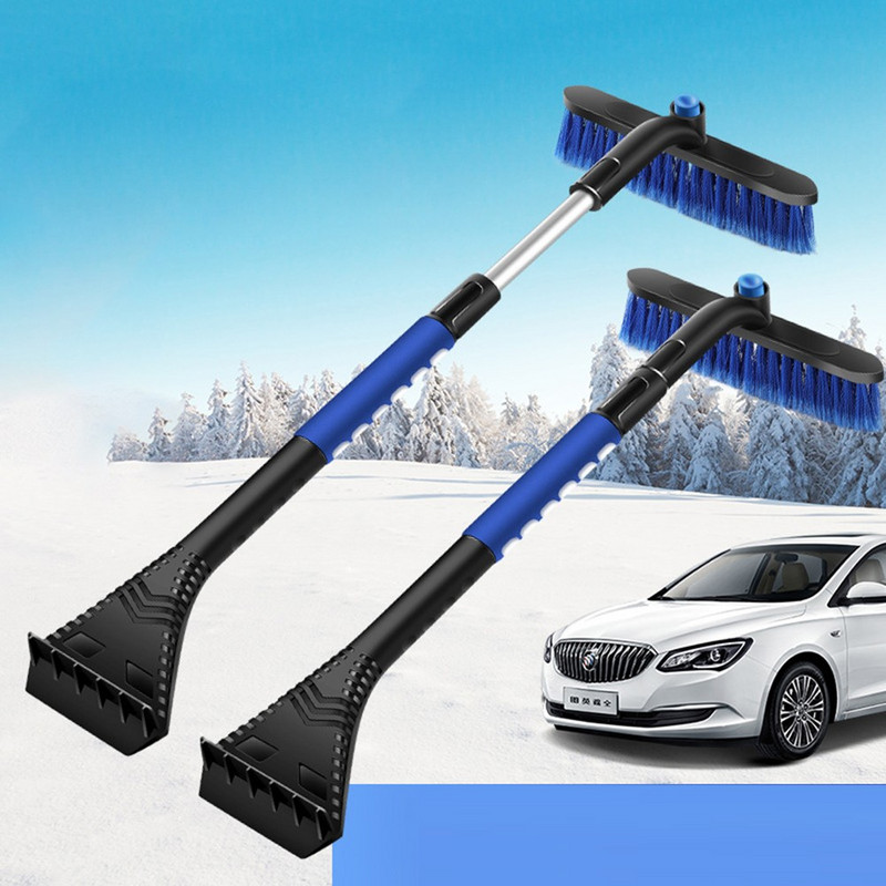 Racletă de gheață extensibilă 4 în 1 Parbriz Îndepărtare zăpadă Lungimea lopată Perie de zăpadă reglabilă pentru răzuit de gheață pentru mașină SUV