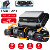 4 kanala Full HD 4*1080P Auto DVR WiFi Dual Lens 8 Infracrveno svjetlo Noćni vid 3 kanala 2K+2*1080P 170° Dash Cam 24H Parking