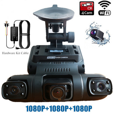 4 kanala Full HD 4*1080P Auto DVR WiFi Dual Lens 8 Infracrveno svjetlo Noćni vid 3 kanala 2K+2*1080P 170° Dash Cam 24H Parking