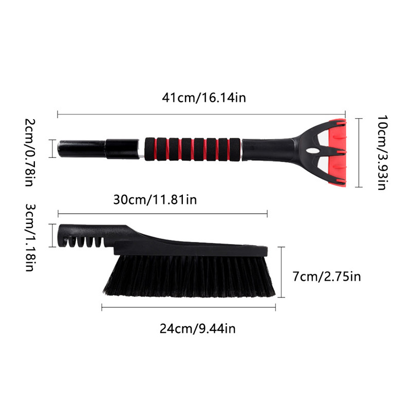 Crni/plavi/narančasti 2 u 1 strugač za automobil, vjetrobransko staklo, lopata za snijeg, odvojivi automatski strugač za led, alat za čišćenje četke za uklanjanje snijega