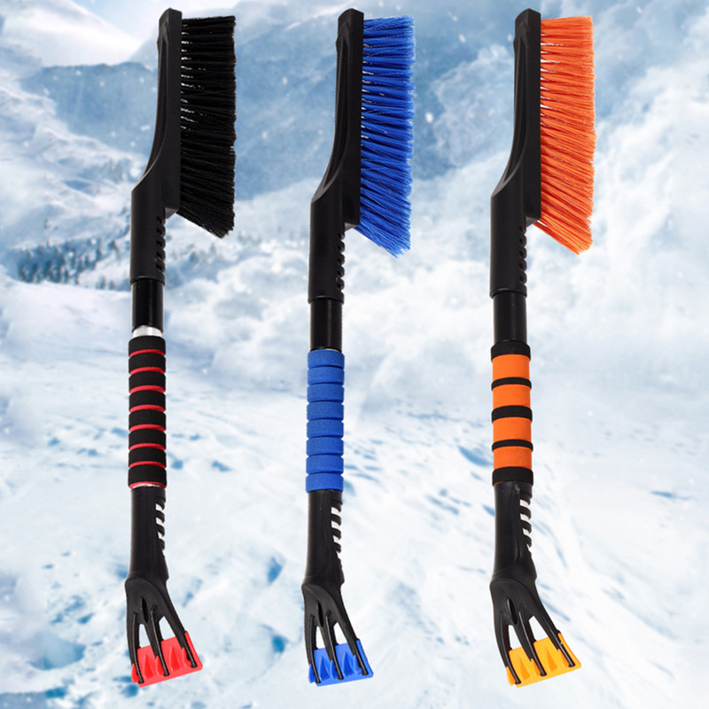 Crni/plavi/narančasti 2 u 1 strugač za automobil, vjetrobransko staklo, lopata za snijeg, odvojivi automatski strugač za led, alat za čišćenje četke za uklanjanje snijega