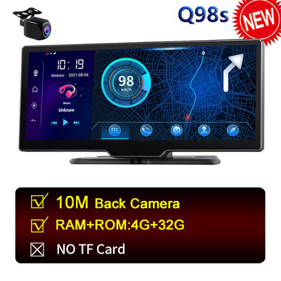 10,26 colio automobilio DVR kamera prietaisų skydelyje FHD Android Dash kamera su GPS WiFi galinio vaizdo veidrodžio skaitmeniniu vaizdo įrašymo įrenginiu, dvigubu objektyvu