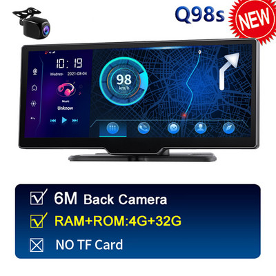 10,26 colio automobilio DVR kamera prietaisų skydelyje FHD Android Dash kamera su GPS WiFi galinio vaizdo veidrodžio skaitmeniniu vaizdo įrašymo įrenginiu, dvigubu objektyvu