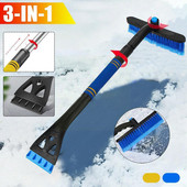 2 în 1 mașină lopată de zăpadă perie de zăpadă iarnă mașină parbriz lopată zăpadă gheață racletă perie instrument de îndepărtare a zăpezii Scoateți N7W7