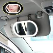 Νέος καθρέφτης LED οπίσθιας όψης Καθρέφτης ηλίου καθρέφτης LED Φορτιζόμενος καθρέφτης μακιγιάζ με ζάντα LED λευκό γκρι ροζ πράσινο πλαίσιο