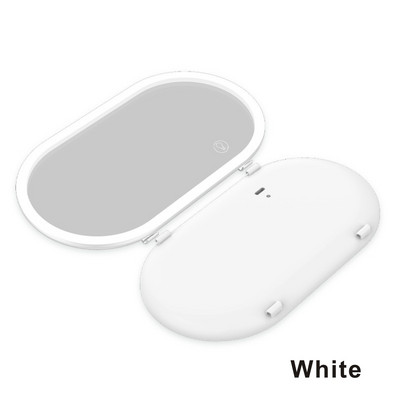 Νέος καθρέφτης LED οπίσθιας όψης Καθρέφτης ηλίου καθρέφτης LED Φορτιζόμενος καθρέφτης μακιγιάζ με ζάντα LED λευκό γκρι ροζ πράσινο πλαίσιο