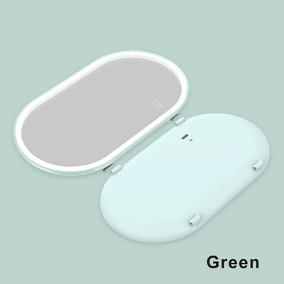 Νέος καθρέφτης LED οπίσθιας όψης Καθρέφτης ηλίου καθρέφτης LED Φορτιζόμενος καθρέφτης μακιγιάζ με ζάντα LED λευκό γκρι ροζ πράσινο πλαίσιο