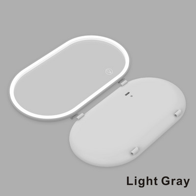 Νέος καθρέφτης LED οπίσθιας όψης Καθρέφτης ηλίου καθρέφτης LED Φορτιζόμενος καθρέφτης μακιγιάζ με ζάντα LED λευκό γκρι ροζ πράσινο πλαίσιο