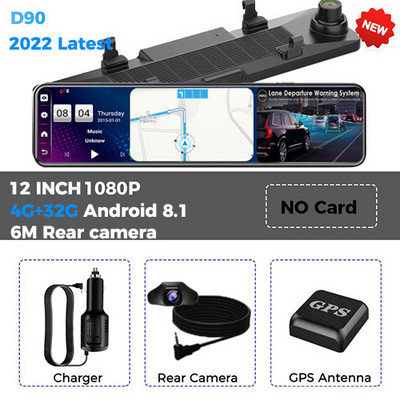 Android 8.1 4G auto tahavaate peegelsalvesti 3 in 1 12-tolline GPS Navi Dash Cam Dual 1080P kaamera ADAS Super Night RAM 4G+32G DVR