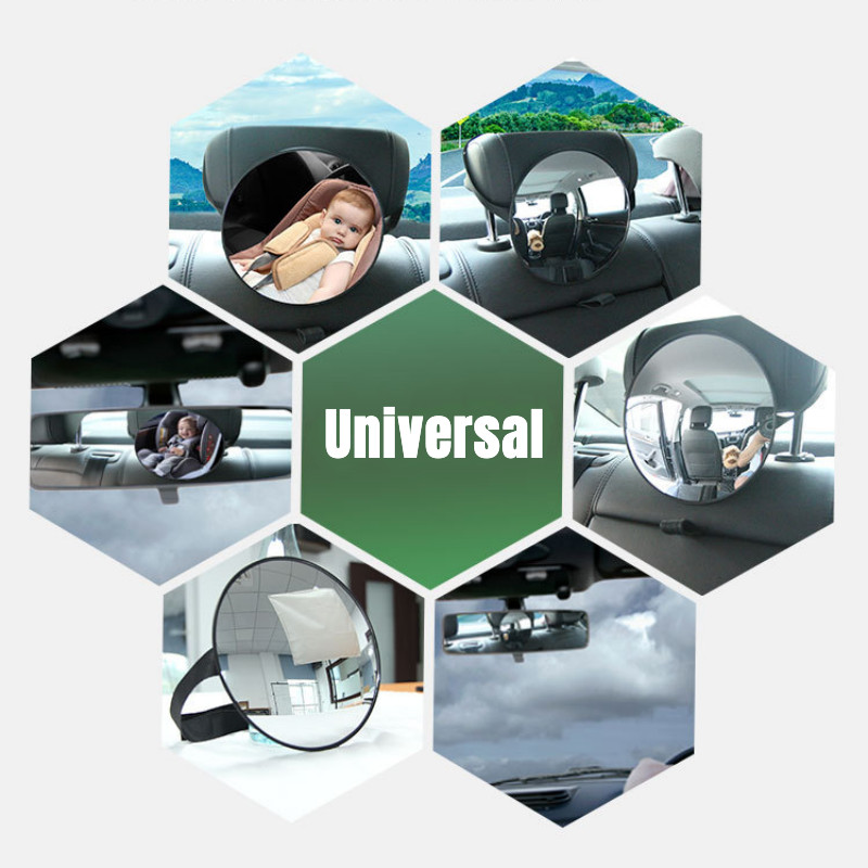 Siguranța mașinii Oglindă pentru scaunul din spate Oglindă pentru mașină pentru bebeluși Copii cu fața spre spate Îngrijirea sugarilor Pătrat Siguranță Monitor pentru copii 17*17cm