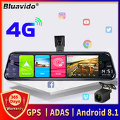Bluavido 10" 4G Android 8.1 Dashcam Navigatie GPS ADAS Oglinda retrovizoare pentru masina Camera Full HD 1080P Inregistrator video auto DVR WiFi BT