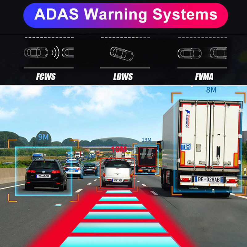 Bluavido 10" 4G Android 8.1 Dashcam Navigatie GPS ADAS Oglinda retrovizoare pentru masina Camera Full HD 1080P Inregistrator video auto DVR WiFi BT