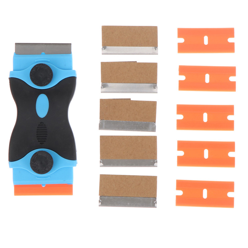 Autocolant sticla geamuri auto Curăţare ecran mobil Curăţare cu cap dublu Scraper Glue Screegee Remover Cleaner