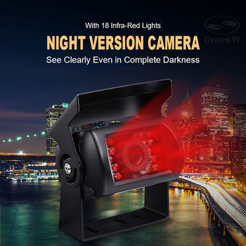 GreenYi Truck Backup Camera Heavy Duty 18 LED IR Night Vision Водоустойчива камера за задно виждане на превозно средство за камион/ремарке/пикапи/RV