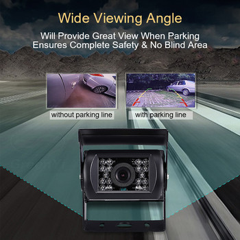 GreenYi Truck Backup Camera Heavy Duty 18 LED IR Night Vision Αδιάβροχο όχημα πίσω όψης Κάμερα για φορτηγό/ρυμουλκούμενο/παραλαβές/RV