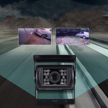 Водоустойчива 18 LED автомобилна задна камера за обратно виждане Паркинг резервна камера IR нощна камера за 12V 24V автобус камион дом на колела микробус