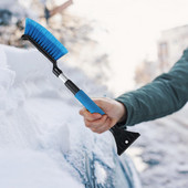 Perie de zăpadă 2 în 1, multifuncțională extensibilă pentru geamurile mașinii Racletă pentru îndepărtarea zăpezii Perie pentru parbriz auto care economisește muncă